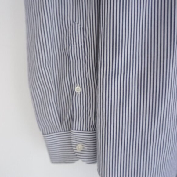 Lacoste Gray White Pinstripe Classic Fit Cotton Button Down Dress Shirt Size 39 - Picture 7 of 8